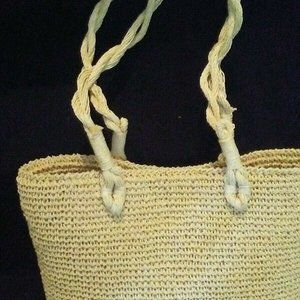 Crochet fiber tote